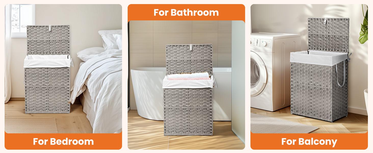 Laundry Hamper-Large Capacity Clothes Basket with Lid, 23.8 Gallon (90L), Foldable Design for Bedroom,Bathroom, and Laundry Room Laundry Hamper-Large Capacity Clothes Basket with Lid, 23.8 Gallon (90L), Foldable Design for Bedroom,Bathroom, and Laundry Room