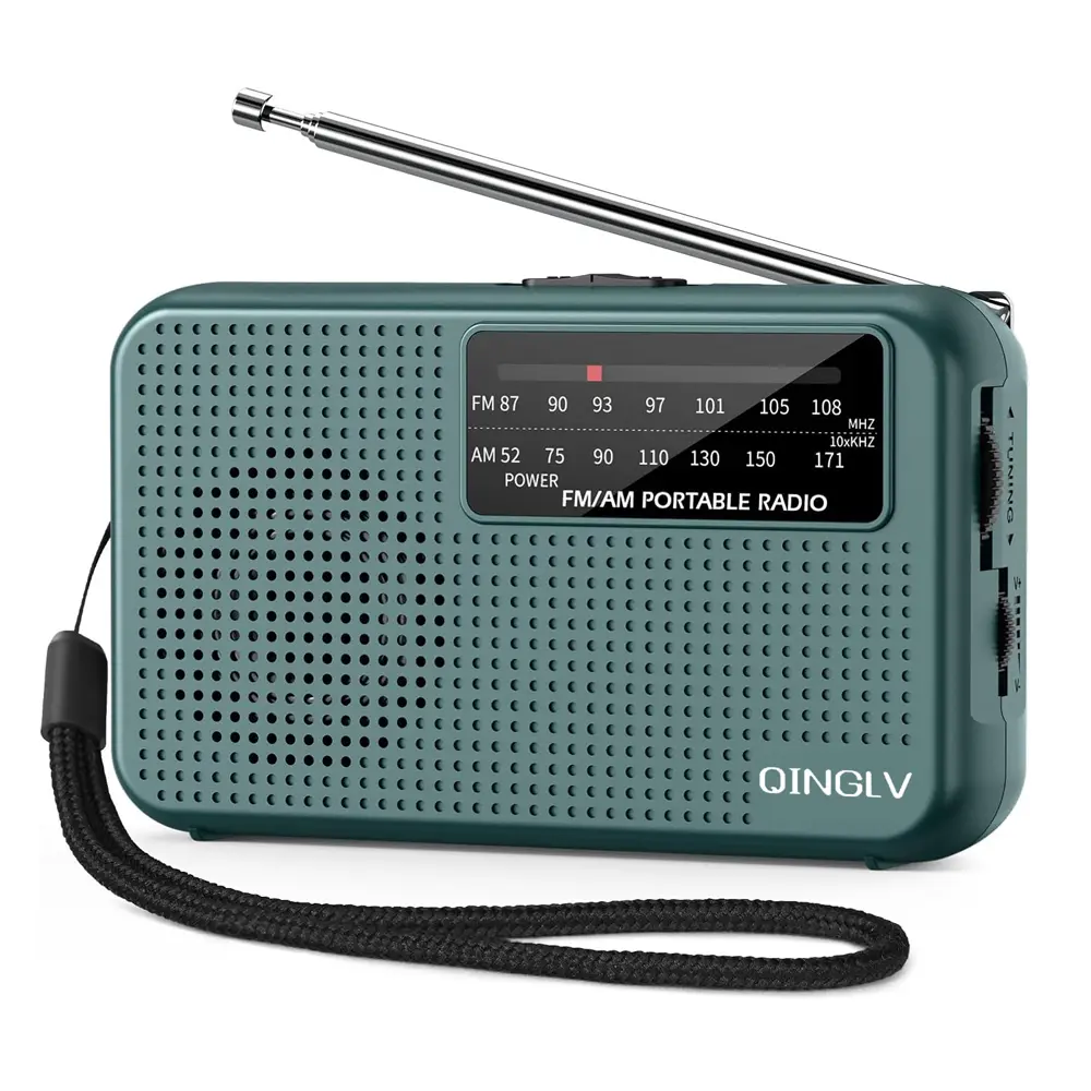 Portable Mini Handheld Radio with Retractable Antenna and Headphone Jack, Am/fm Band, Battery Operated, Clear Sound, Good Reception, Battery Powered Radio