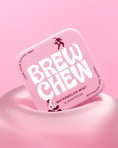 All Natural Chewing Gum | Sugar Free, Lifts Surface Stains | Built-in Mirror Tin | Watermelon Mint