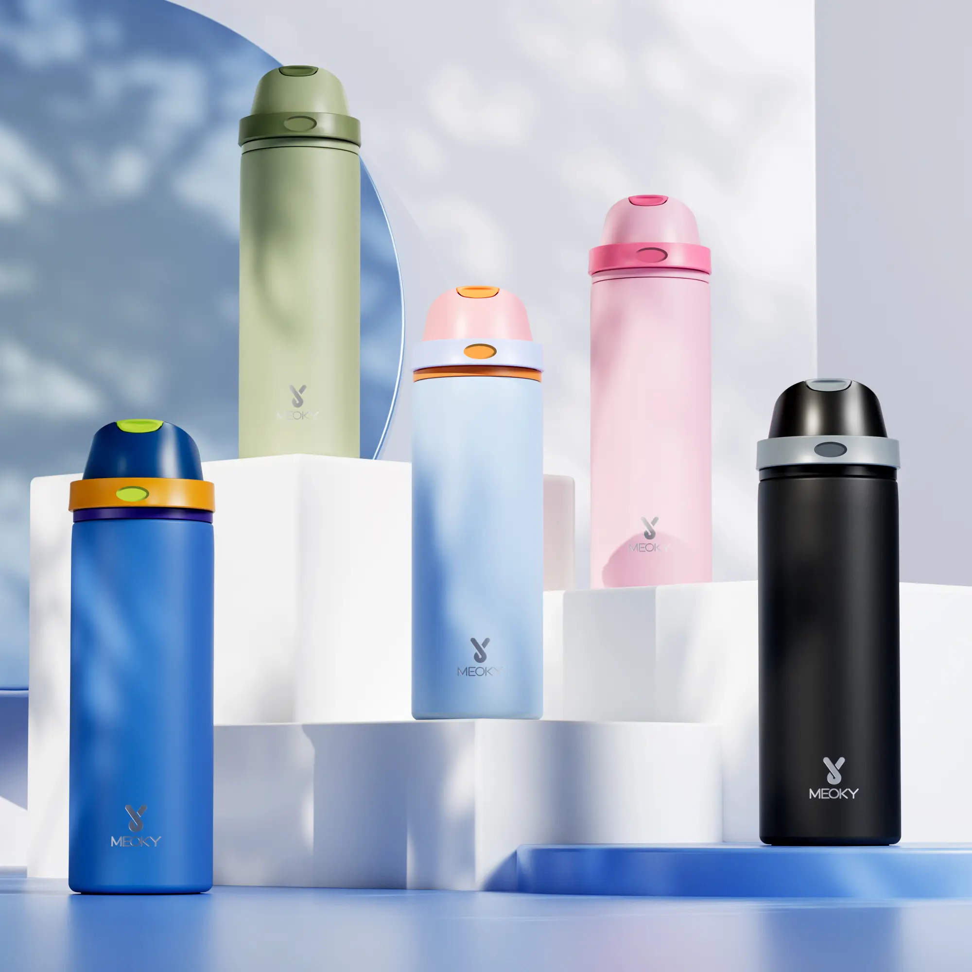 MEOKY Insulated Water Bottle (24/32/40oz) - Insulated Tumbler, 2-in-1 Straw & Spout Lid, Leak-Proof, Non-Slip Base, BPA-Free Hot Water Mug, Ideal Gift for Travel, Office #backtoschoolseason,dorm essentials,home decor,home essentials,camping essentials