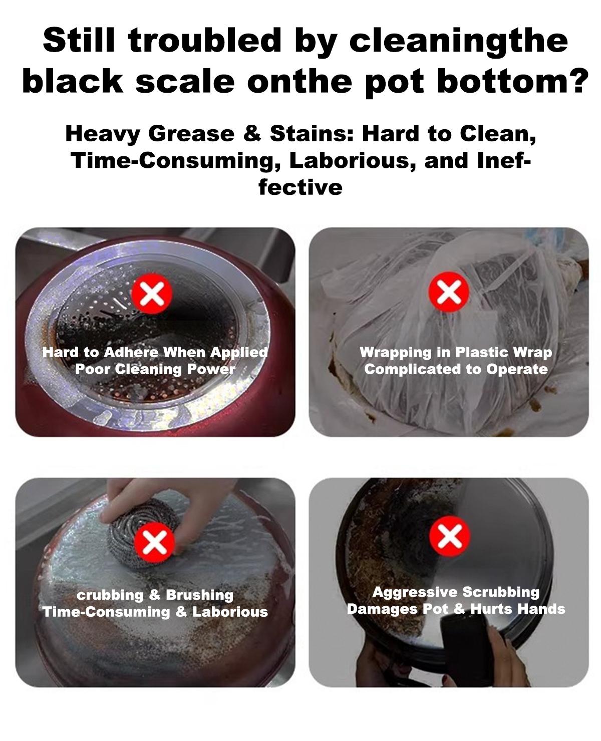 [mothersdaygift] Lufane Pot Cleaner Remove Black Stains & Polish Cookware Seaweed Mud Film Remover for Various Pots No Damage Stainless Steel Cleaner for Pot Bottoms: A Kitchen Essential for Removing Heavy Grease and Grime—Powerful Coconut Oil-Based