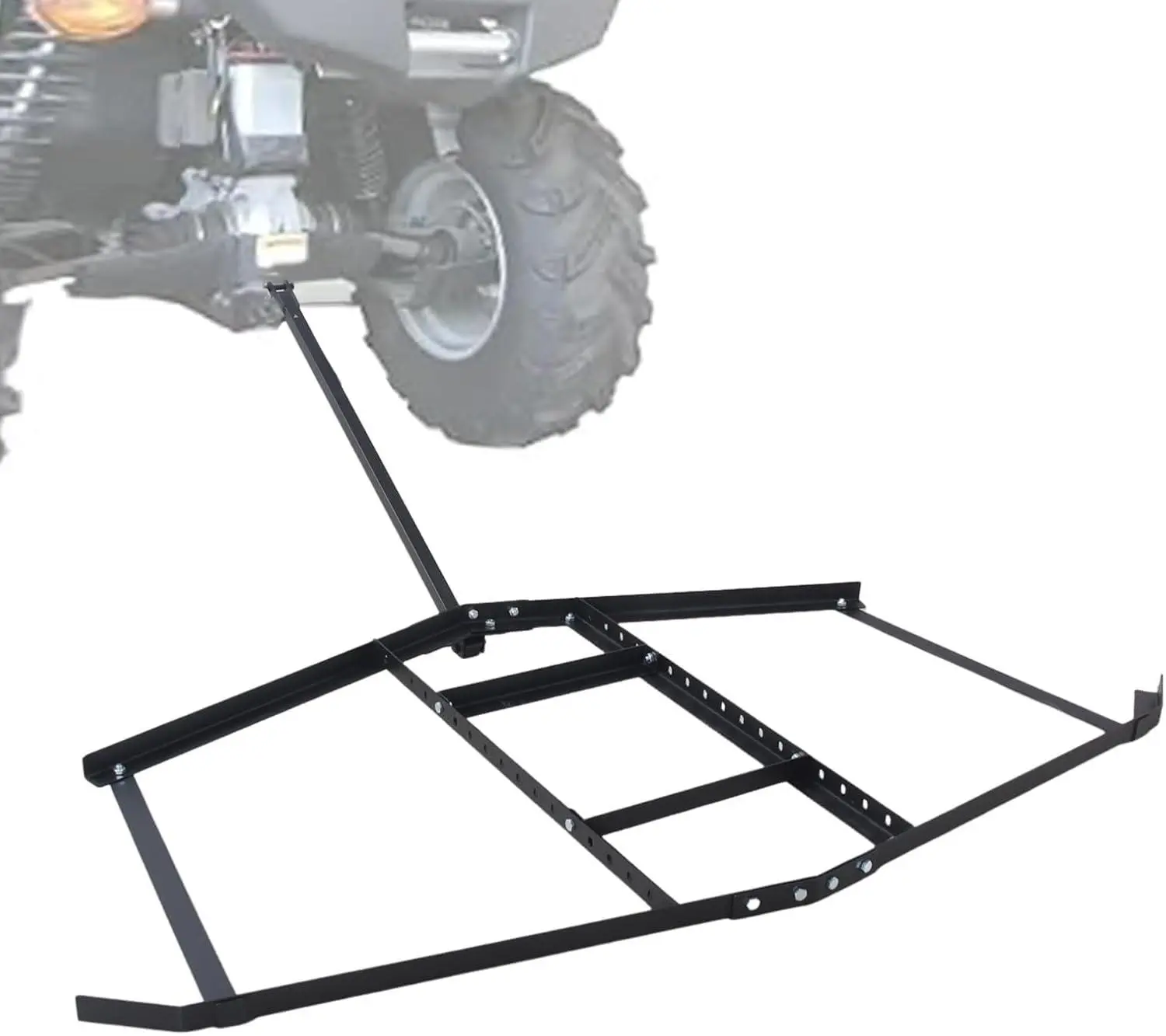 Driveway Drag Harrow, 66" Heavy Duty Steel Tow Behind Harrow with Adjustable Bars & Pin Hitch for ATV/UTV, Lawn Leveler for Driveway, Yard
