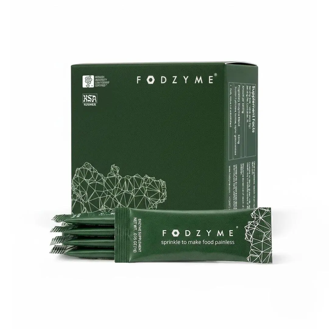 FODZYME Home Kit Digestive Enzymes for Intestinal Health, Relief from Bloating, Gas, Constipation, Diarrhea, Abdominal Pain, Low FODMAP