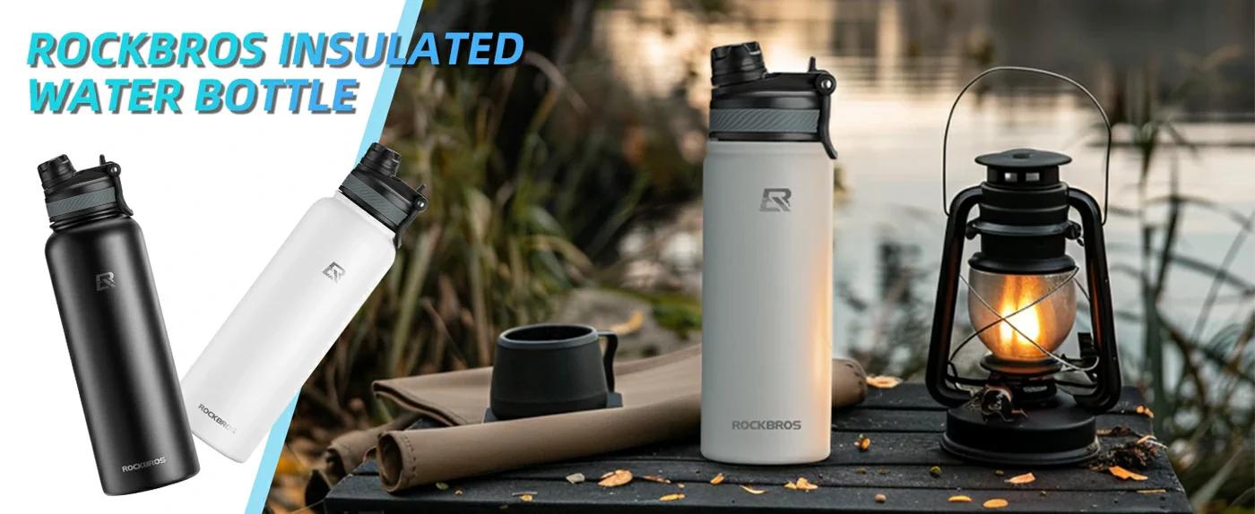 ROCKBROS Stainless Steel Insulated Water Bottle with Straw