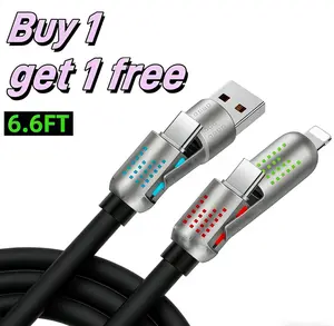 [Buy 1 get 1 free] 65W 4-in-1 RGB Fast Charging Data Cable | 480Mbps Transfer | Universal for iPhone, Android & Laptops