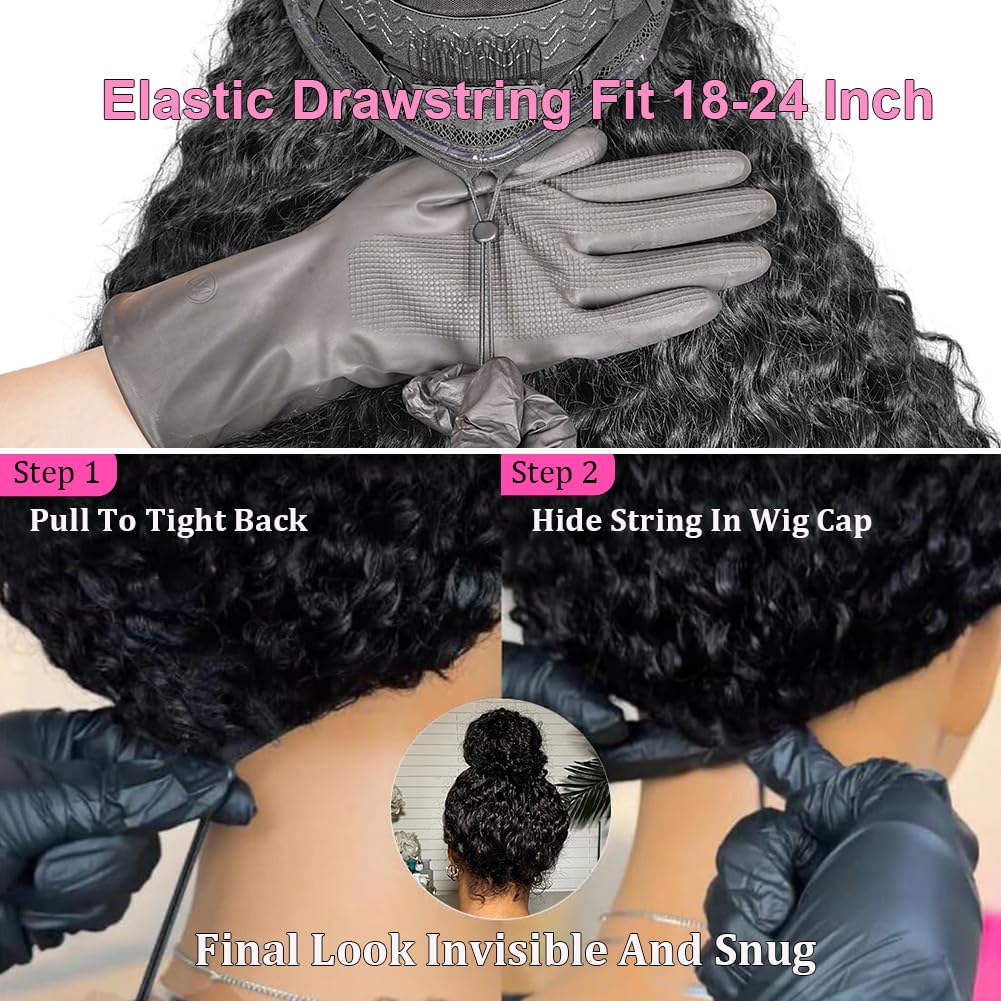 Bling Hair 13x6 13x4 Deep Wave Lace Front Wigs Human Hair 180% Density Deep Wave Frontal Wigs Glueless Wig Human Hair HD Lace Curly Wigs for Black Women Pre Plucked with Baby Hair Curly Lace Front Wig