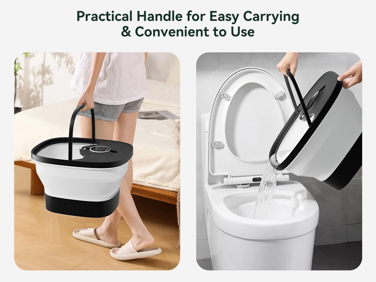 Snailax Foot Spa Bath Massager with Heat, Remote Control, Shiatsu Massage Rollers, Bubble, Temperature Control, Collapsible, Pedicure Foot Soaking Tub Snailax Foot Spa Bath Massager with Heat, Remote Control, Shiatsu Massage Rollers, Bubble, Temperature Control, Collapsible, Pedicure Foot Soaking Tub