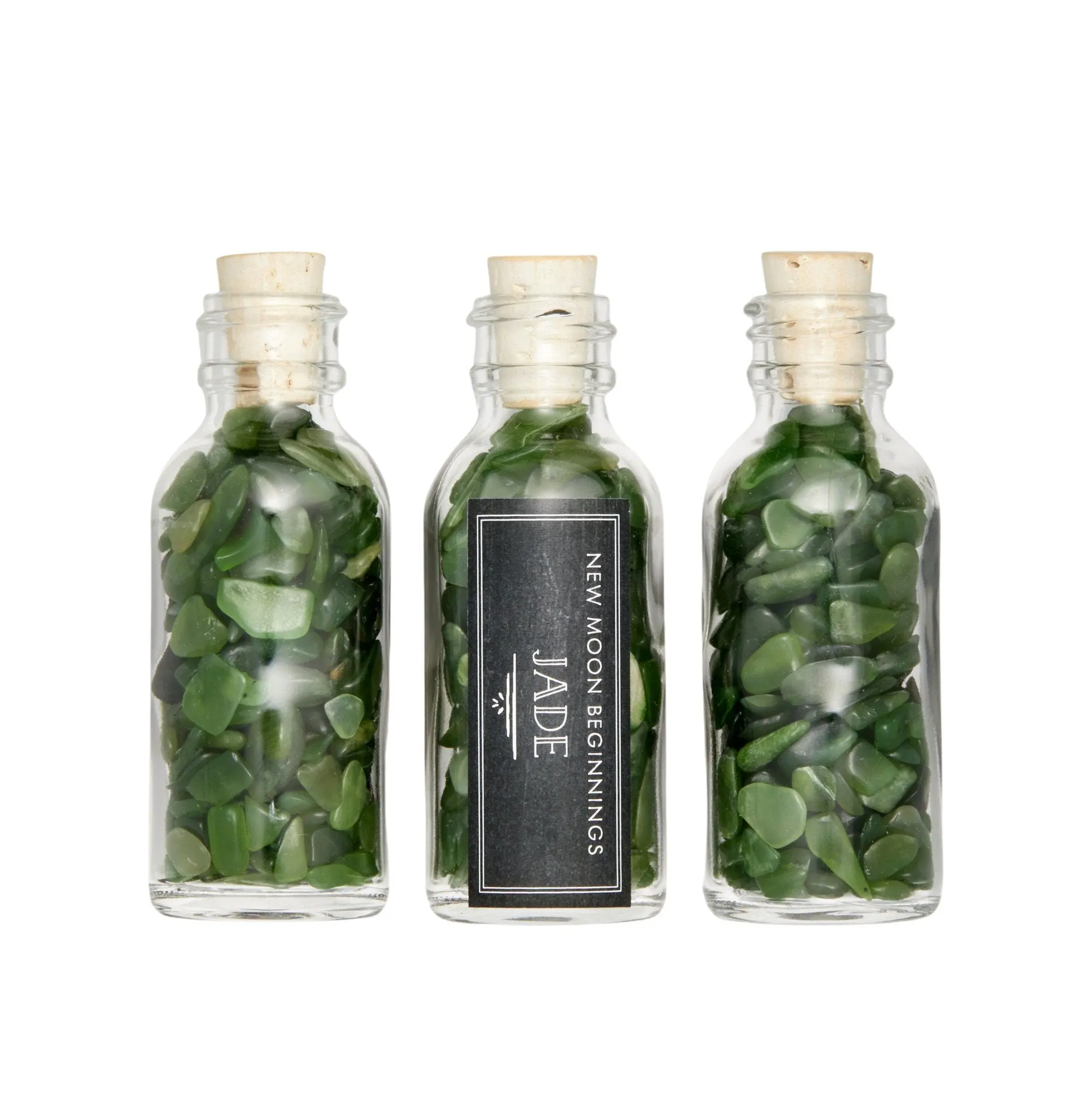 Nephrite Jade Gem Bottle - Polished Chips of Nephrite Jade Crystals