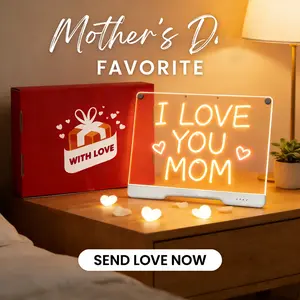 Light Up LED Drawing Board for Kids, Neon Message Writing Board, Rechargeable Acrylic Writing Tablet Night Light, Fun Gift Kids Can Write for Mom