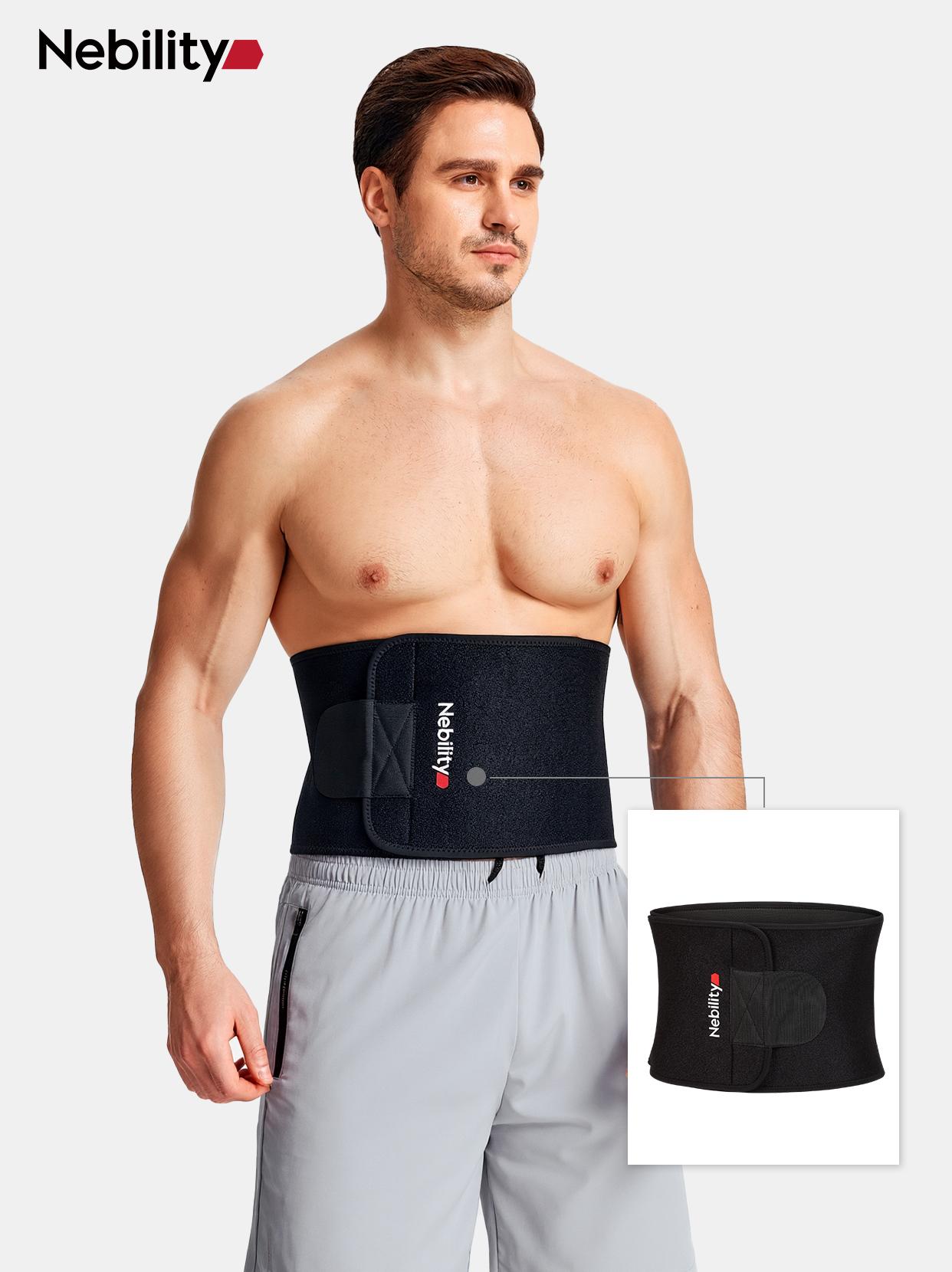 【Nebility】Men’s Waist Trainer Fitness Belt – Sweat-Activating Waist Trimmer with Support, Core Temperature Boost, Lumbar Support & Adjustable Velcro Fit SpringStatements