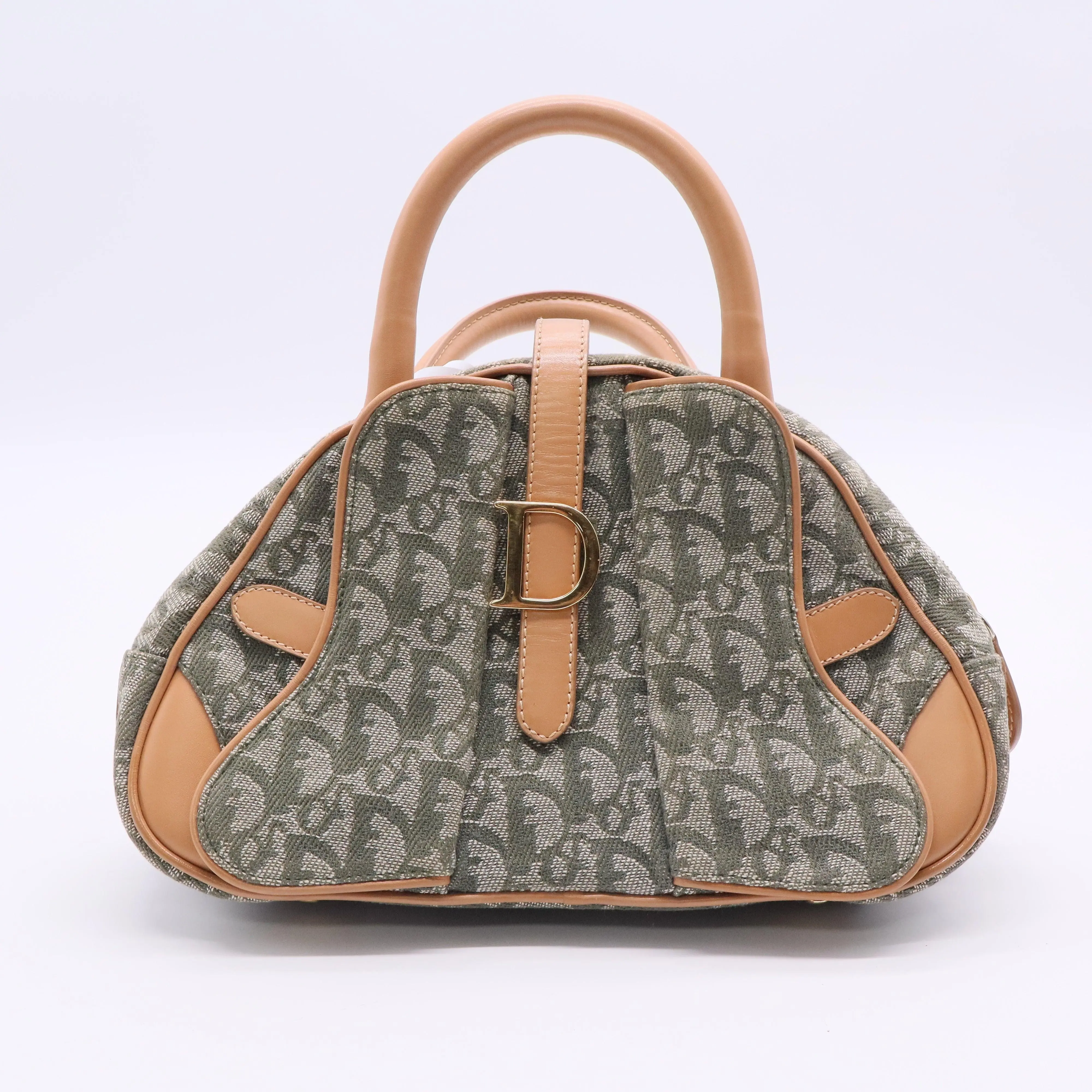 Pre-owned Dior canvas Top Handle Bag Green monogram tote bag B20107