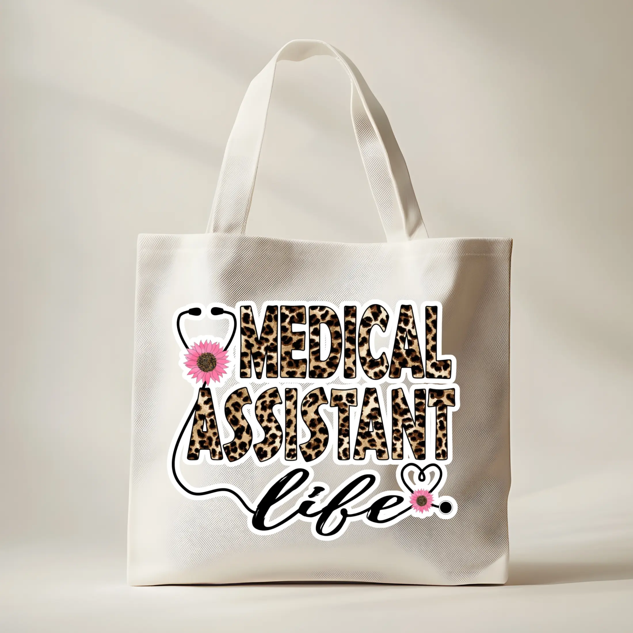 Medical Assistant Life Tote Bag – Leopard Print Healthcare Work Bag