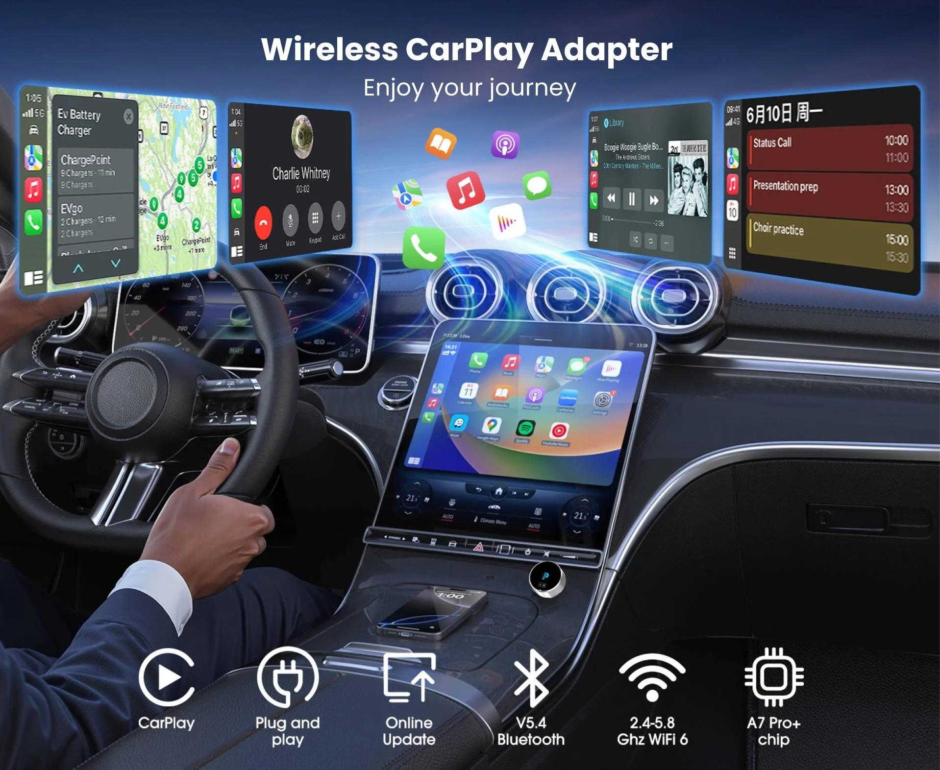 GetPairr Mini 2.0 Wireless CarPlay Adapter - Plug & Play in Seconds! Enjoy Full Features & Siri, 50% Smaller with FOTA Upgrade Wifi