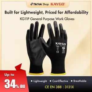 KAYGO  Breathable PU Coated Gloves for Gardeners, HVAC installer,DIY Users, Warehouse Workers and Mechanics, Perfect for Yard Cleanup, Material Handling, Home Projects, Garage Work and Everyday Grip Tasks