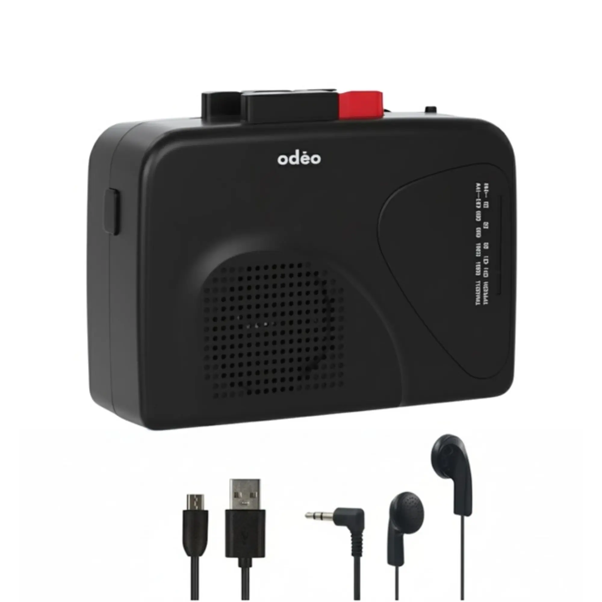 ODEO SOCASS010 BLACK CASSETTE TAPE PLAYER, PORTABLE