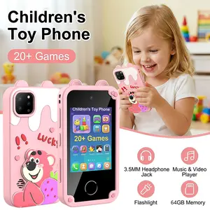 Kids Smart Phone, Children's Toy Mobile Phones, Touchscreen HD Dual Camera Cell Phone for Kids, Travel Toy Preschool Learning Education Toy,Christmas Birthday Gifts for Girls Boys 3-10, Mp3 Player, Games,with 64GB Card