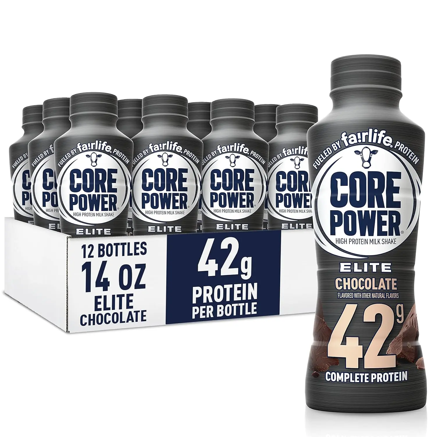 Core Power Elite High Protein Shake Chocolate 42g Bottle 14oz 12 Pack Complete Protein Drink