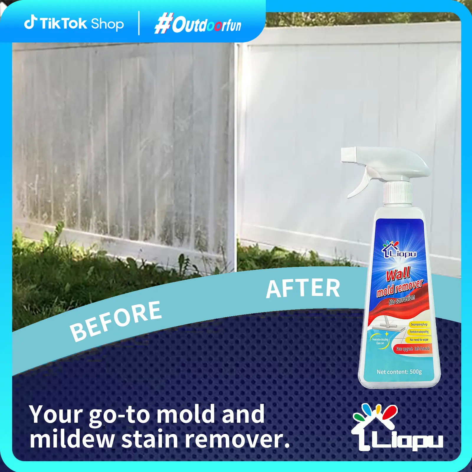 Liapu Unscented All Surface Disinfection Spray Liquid - All Purpose Cleaner, Mold & Mildew Lift, Anti-Bacterial, Regrowth Preventer, 0-500 ml, Disinfects Surfaces for Fresher Homes, Home Supplies