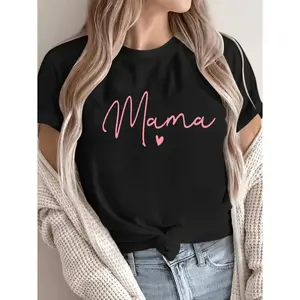 Mom Heart Design T-Shirt for Mothers Day and Family Celebrations