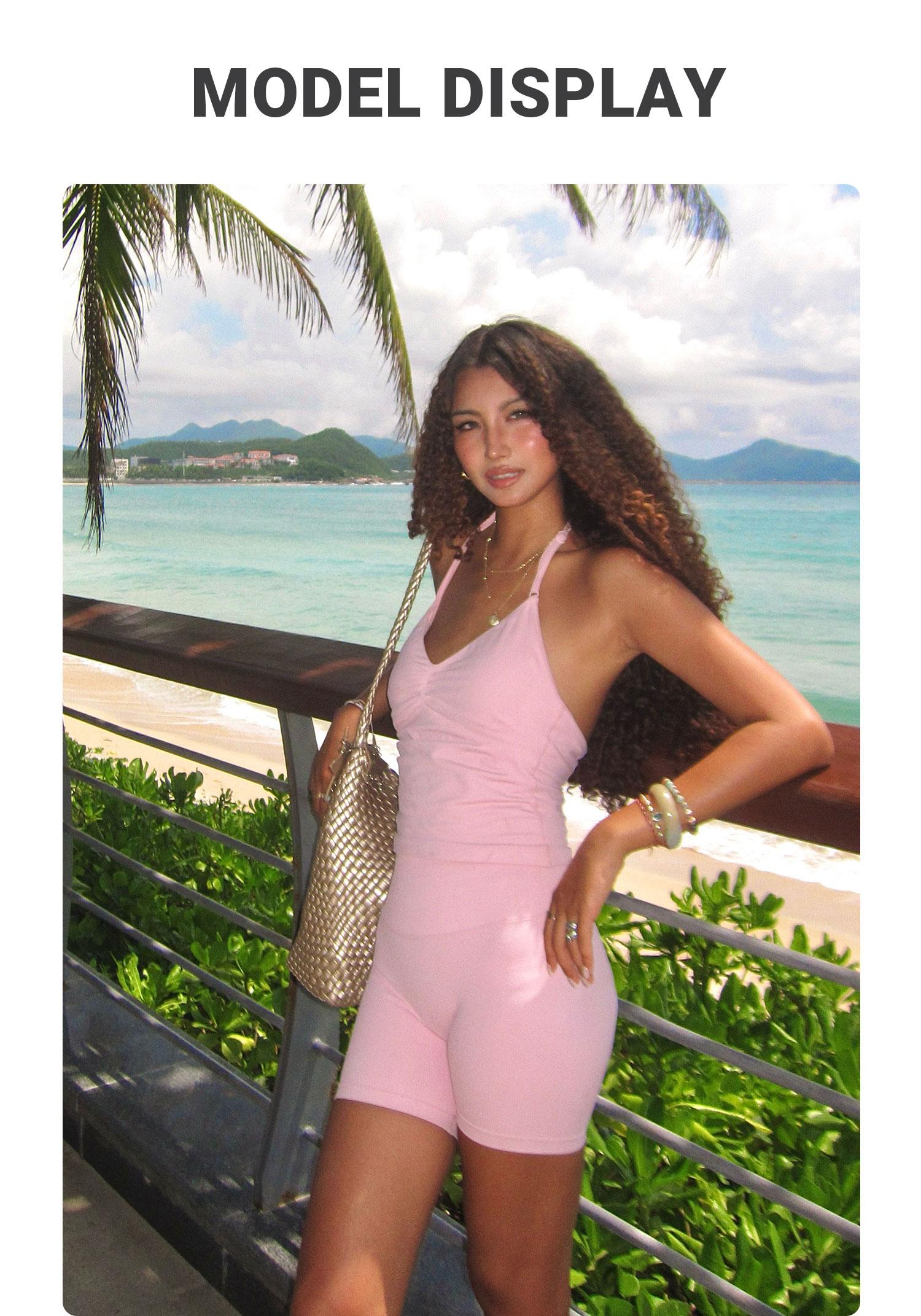 YEOREO SoftHue Impact Longline Strappy Top Women's Halter Workout Tank Tops Backless Gym Longline with Adjustable Strap SpringStatements