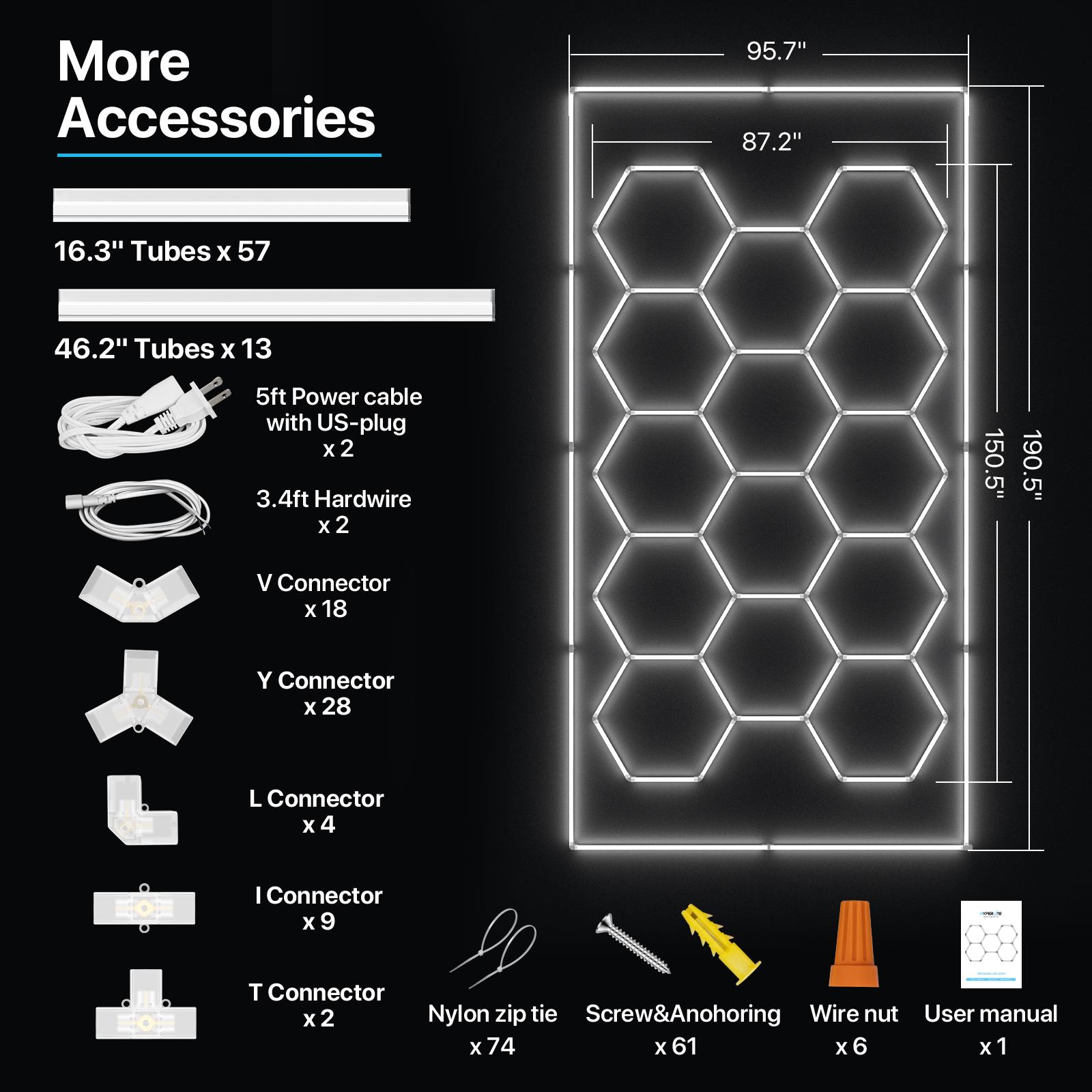 IPACKORIN Hexagonal Ceiling Light, Honeycomb Ceiling Light,Ultra Bright Honeycomb Lights, Hexagonal Garage Lights for Shops Supermarkets Shopping Malls Car Shows Basements Gymnasiums,stockup mothersday
