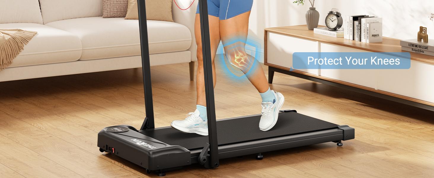 THERUN Foldable Walking Pad, Treadmill with Handle Bar, 265 lbs Load Shock Absorption LED Display & Remote Control Compact Treadmill for Home & Office Exercise THERUN Foldable Walking Pad, Treadmill with Handle Bar, 265 lbs Load Shock Absorption LED Display & Remote Control Compact Treadmill for Home & Office Exercise