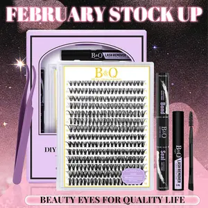 B&Q 30D+40D Lash Kit l Natural Look Long Lasting Lashes Beginner Friendly Eyelashes with Bond&Seal Remover Extensions at Home FebStockup
