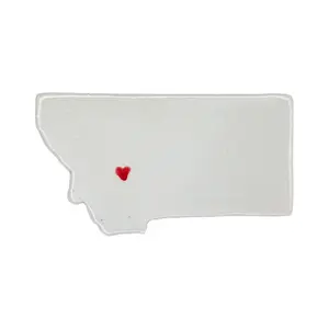 Montana Custom Ceramic Magnet for Fridge - Handmade Gift with Red Heart Design