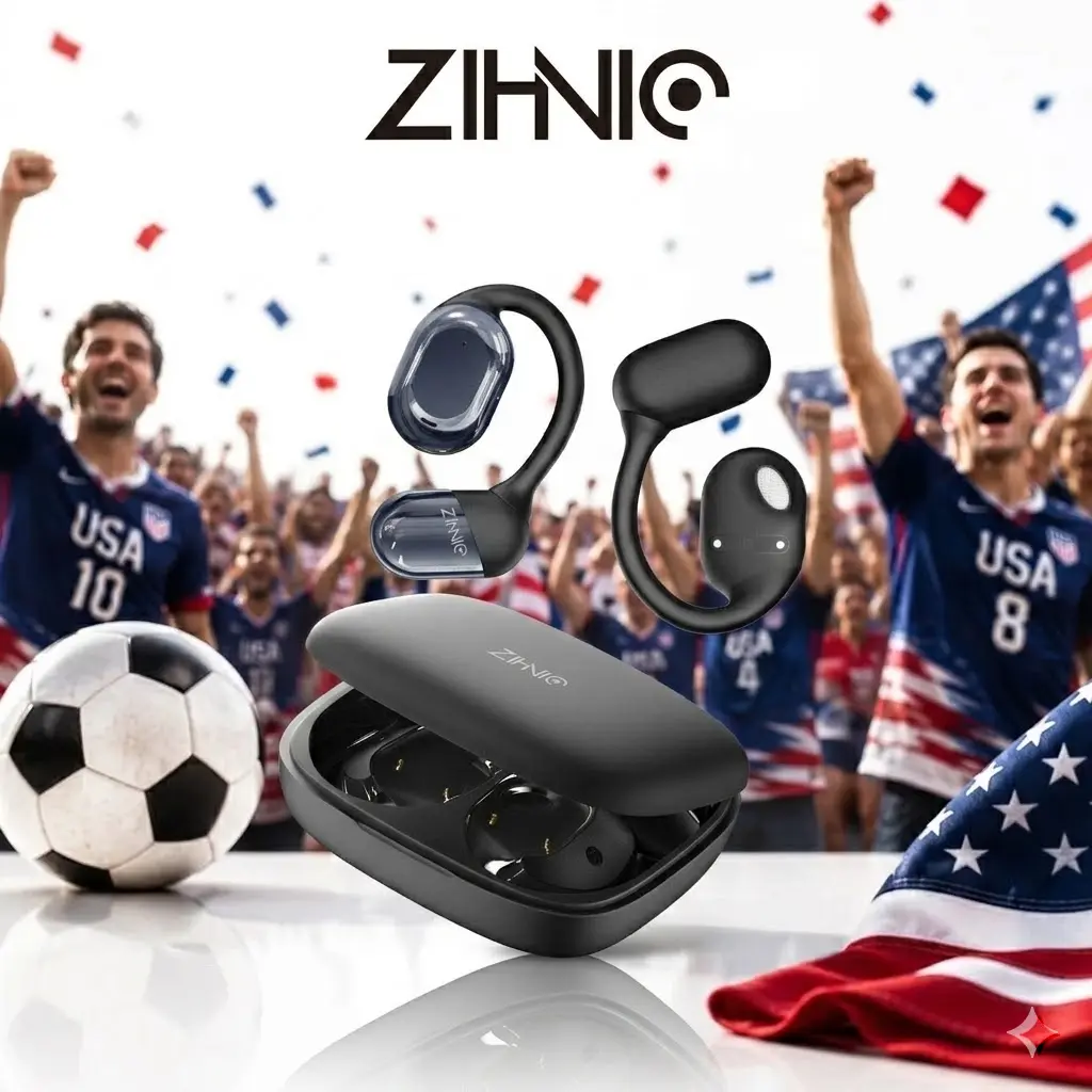 ZIHNIC S05 Open-Ear Bluetooth V5.4 IPX5 Waterproof Wireless Earbud Headset - Audio Electronic Device with Built-in Mic for Gaming, Sports - Black, Bluetooth Waterproof Wireless Headphones