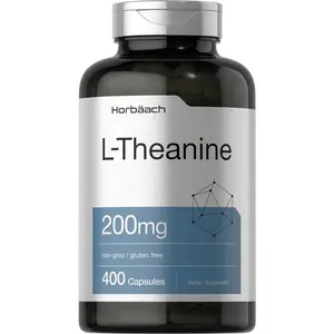 Horbäach L Theanine | 200mg | 400 Capsules | Value Size | Non-GMO, Gluten Free Supplement