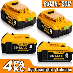Dewalt Replacement Battery 20V Max 8.0Ah/8.4Ah Lithium Compatible with DCB208 DCB200 DCB206 DCB205 DCB204 Cordless Power Tools