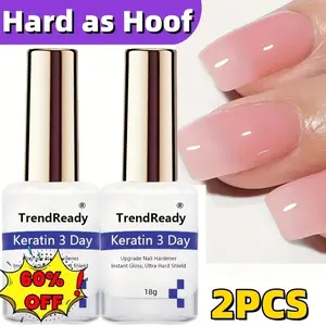 2 PCS TrendReady Nail Strengthener - Improves nail problems, keeps polish lasting longer, adds extra strength to brittle nails, promotes growth & repair, 15ml