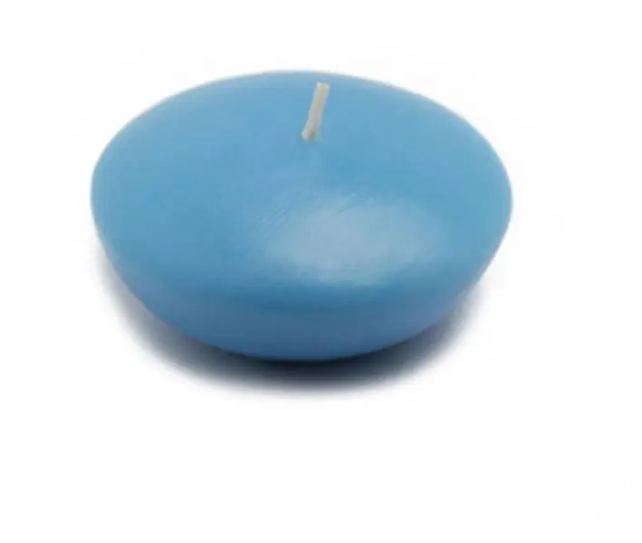 Zest Candle CFZ-056 Solid Unscented Turquoise Floating Candles - 3x1.5in Round, 12pcs Box, Water-Ready Home Decor for Housewarming, Wedding