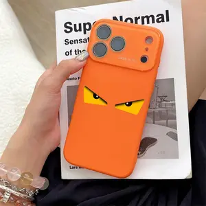 Little Devil Eye Print Liquid Silicone Phone Case Ultra Skin Friendly Touch All Inclusive Lens Compatible with Apple iPhone 17 16 15 14 13 12
