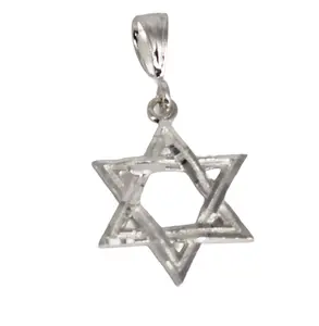 925 Sterling Silver Star of David Nugget Pendant, Charm – Unisex, All Ages, Italy MST