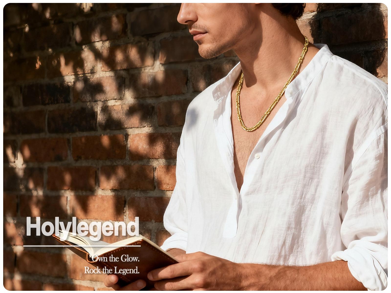 Holylegend 14K Real Gold-Plated Milano Rope Chain Necklace for Men, Affordable Trendy Gold Plated Necklace with Multi-Angle Reflective Shine, Gift for Fashion Lovers Holylegend 14K Real Gold-Plated Milano Rope Chain Necklace for Men, Affordable Trendy Gold Plated Necklace with Multi-Angle Reflective Shine, Gift for Fashion Lovers