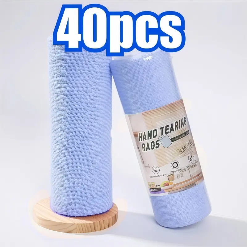 Disposable Antibacterial Cleaning Cloths – 40 Sheets, Thick Absorbent Wipes for Home & Kitchen