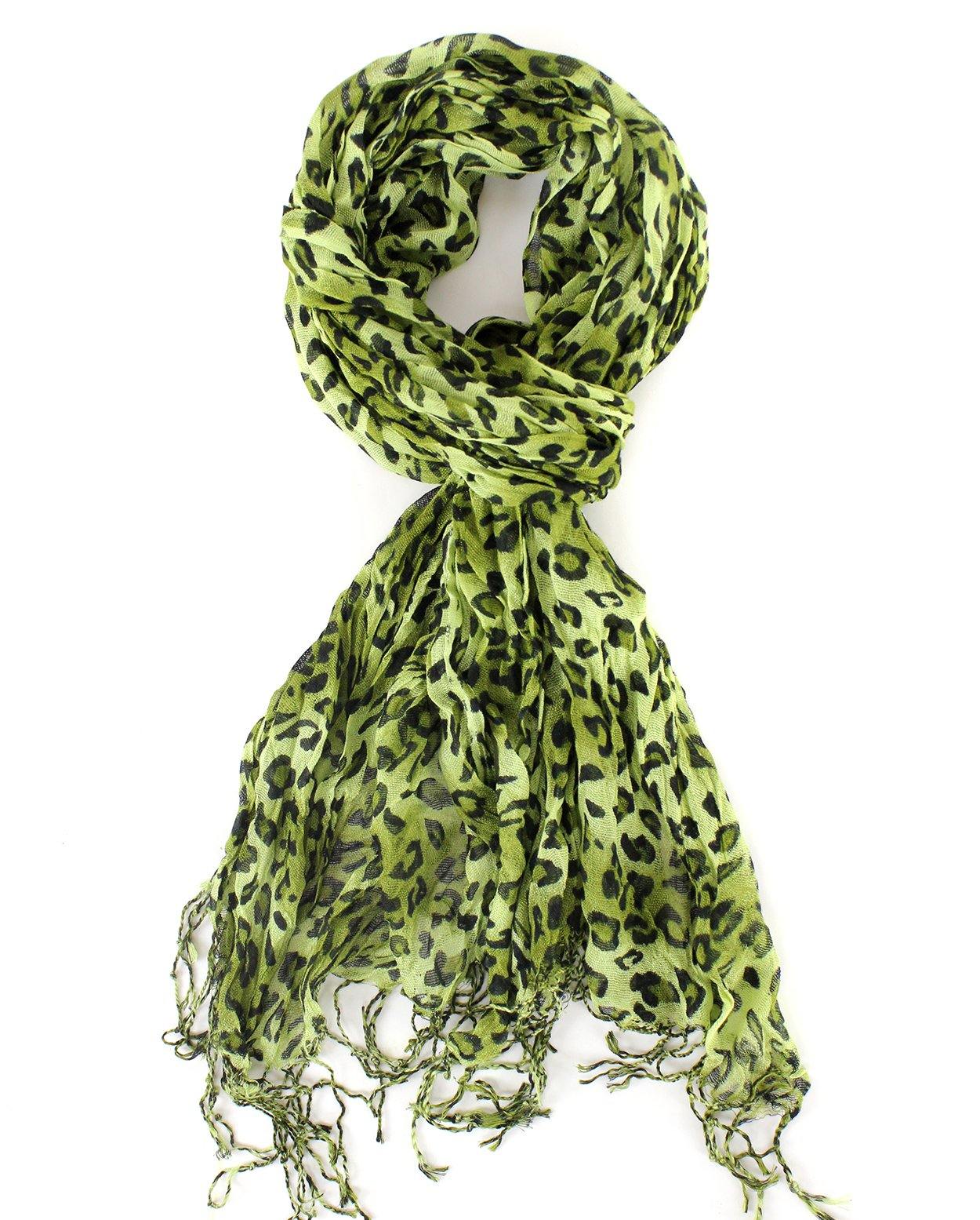 Lightweight Leopard Print Fashion Scarf - Versatile Everyday & Travel Accessory with Fringe Ends Stylish Touch Generous Length Casual Outfit