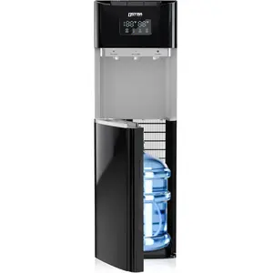 OSTBA Bottom Loading Water Cooler Dispenser for 3 & 5 Gallon Bottles Hot Cold Room Water LED Display Child Safety Lock Stainless Steel Tank for Home Office