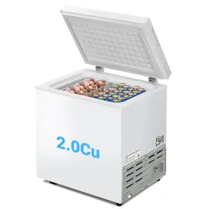 DollarDash 2.0/3.0 Cu.Ft Chest Freezer - Compact Deep Freezer with Removable Basket, Energy Efficient & Quiet Top Door Design, Mini Freezer Adjustable 7 Thermostat, for Home, Apartment, Garage, Dorm (White)