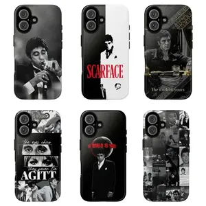 Scarface Black & White Smoking Scene Case – Vintage Tony Montana & Mafia Aesthetic, Compatible Magnetic Tough Cover for iPhone 17 16 15 14 13 12 11