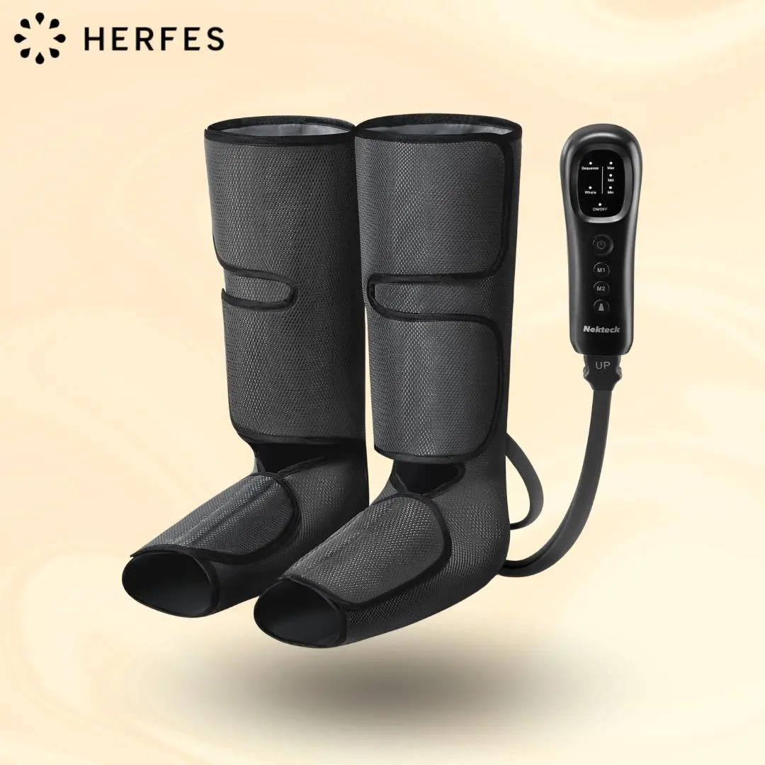 Nekteck Cordless Leg Massager Recovery System (Single Leg Only), Air Compression Massage, Full Leg Boots for Circulation and Pain Relief Comfort Daily Helpful for Vericose Veins, Fatigue, Cramps, Swelling, Edema DealsForYouDays Relaxation Aid