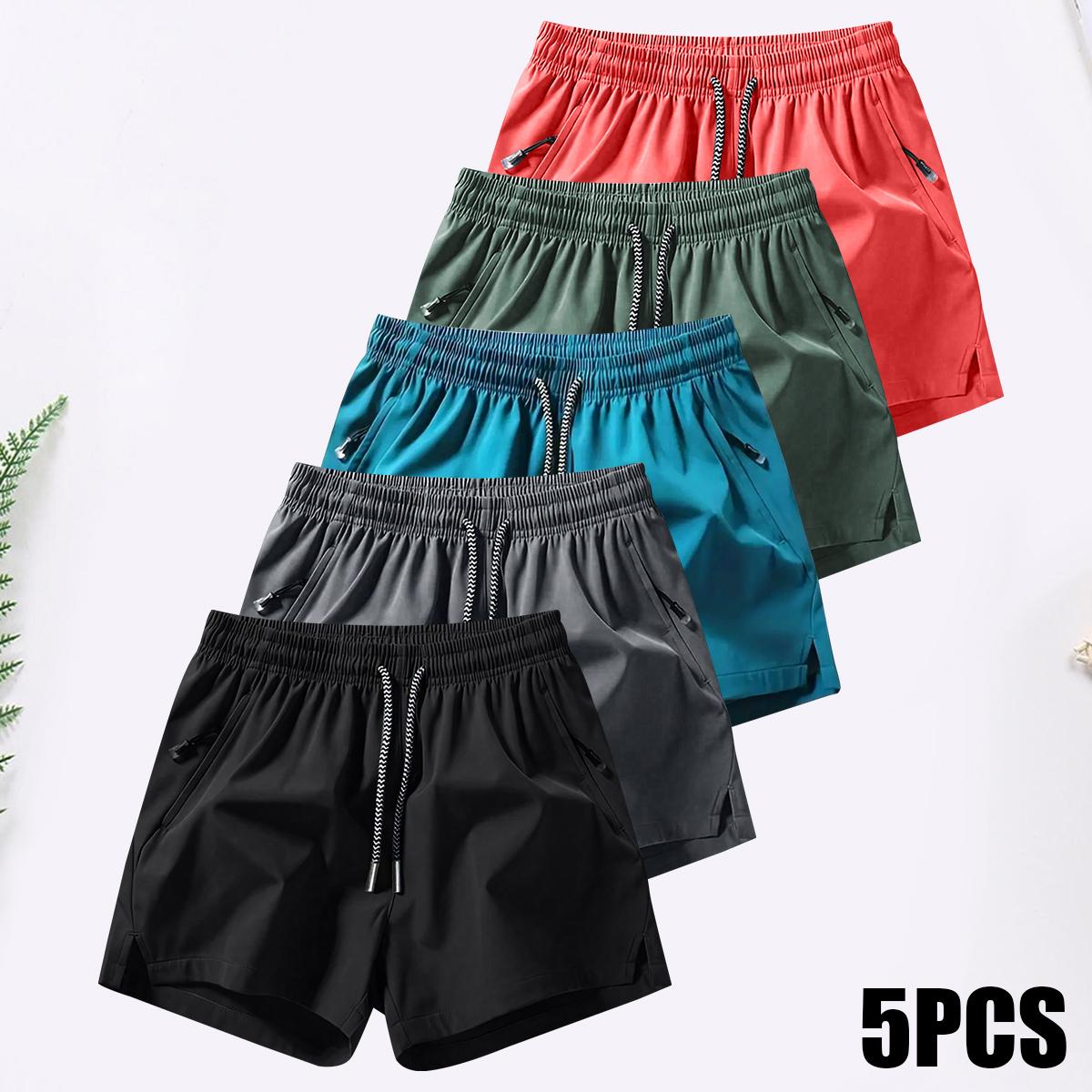 Men's Thin Quick-Dry Athletic Shorts - Breathable, Lightweight Summer Sportswear with Zipper Pockets for Casual, Outdoor & Active Wear , Outdoor Apparel | Sleek Design | Lightweight Fabric