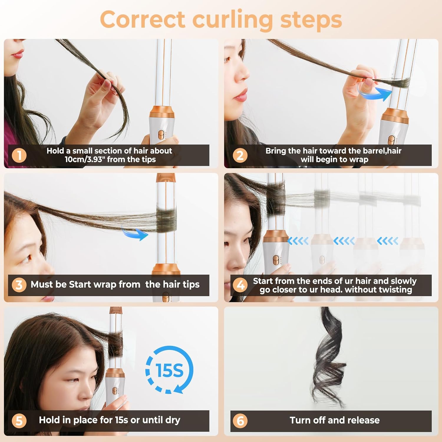 ATOPSKINS 5-in-1 Air Styler,The Industry Basic :Soft Airflow & Ultra-Lightweight(The attachments are made of plastic）, Zero Heat Damage (203°F) for Non-Aggressive Styling Includes 1 Hair Dryer 2 Hot Air Curlers Gift Black Blue  diffuser curly hair Brush