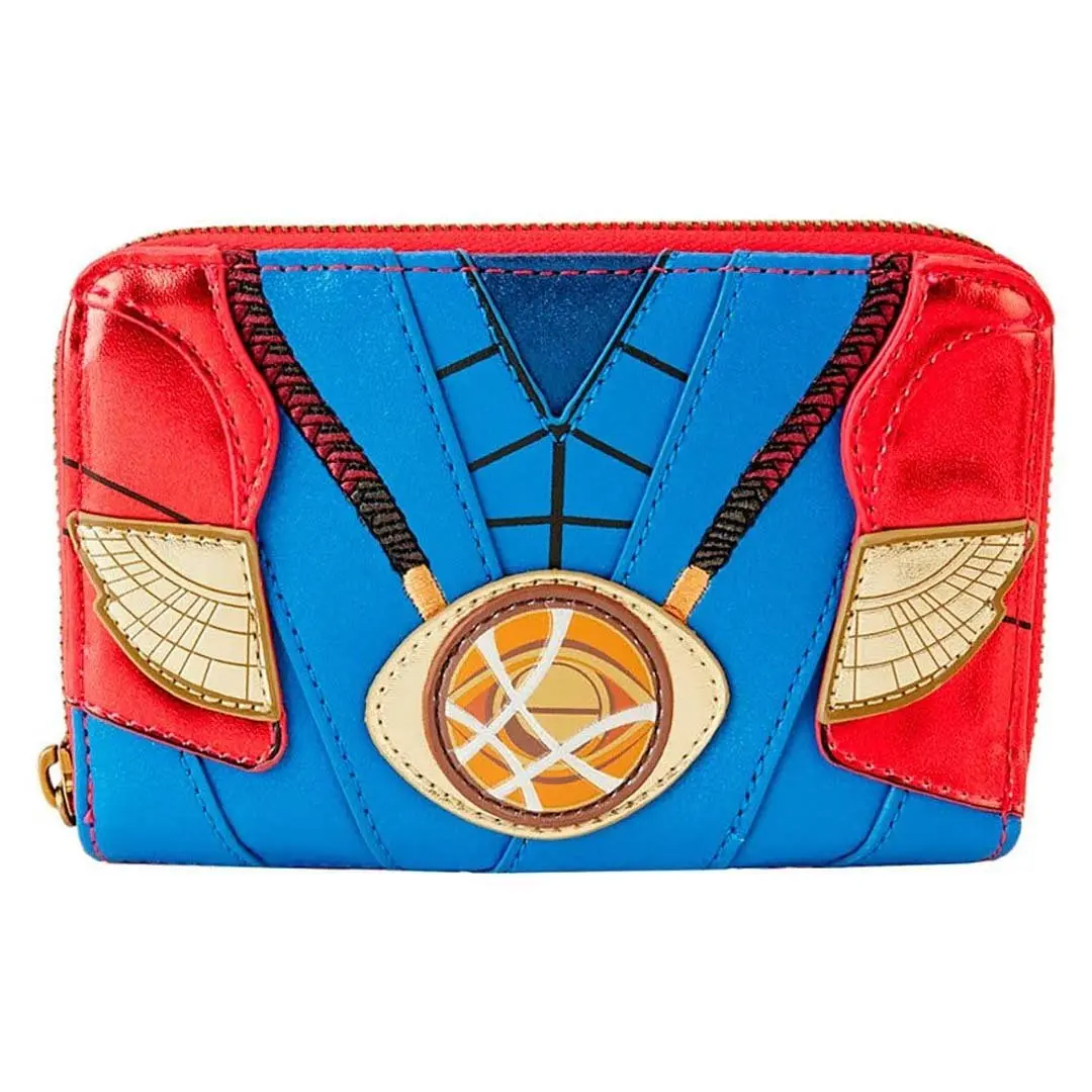 Loungefly Marvel Doctor Strange Metallic Faux Leather Women's Wallet - Zip-Around Wallet Card Holder with Glitter Applique, Collectibles, Character-Inspired, Name Graphic, Flip, Lightweight, Casual, Purse Women