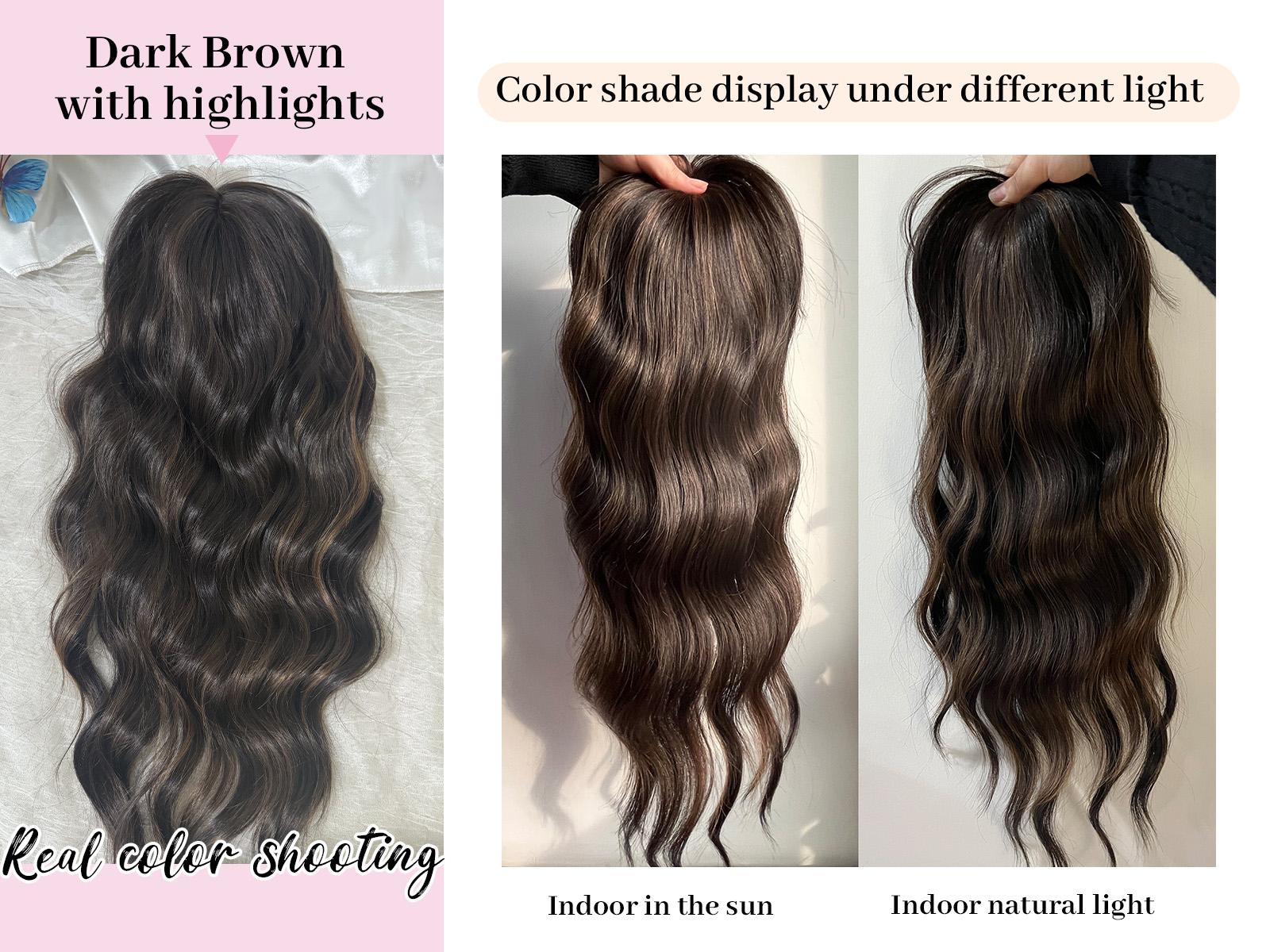 PANEWAY 100% Premium Kanekalon Hair Topper for Women - 20 Inch Wavy Clip-In Synthetic Hairpiece with Bangs for Thinning Hair, Natural Volume, Your Daily Confidence Boost