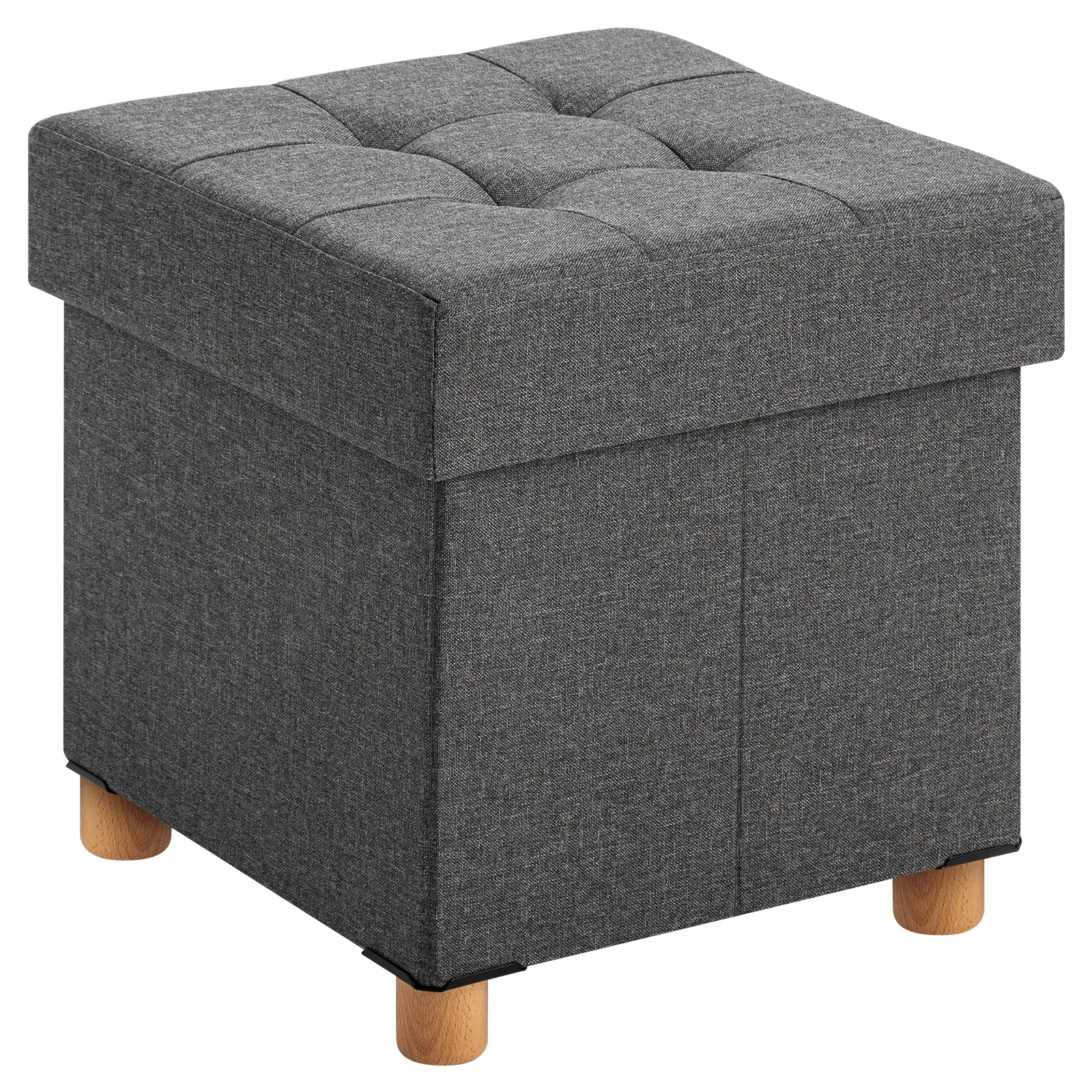 Sweetcrispy Modern Padded Multifunctional Stool - Upholstered Square Ottoman with Spacious Interior, Sturdy Build, Assembly Required, Ideal for Entryways, Living Room Decor