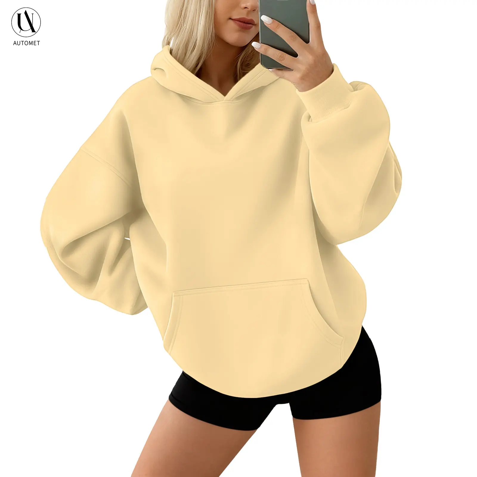 AUTOMET Women's Oversized Hoodies Pullover with Pocket, Casual Fleece Fabric, Minimalist Fall Clothes for Women Fashion Clothes