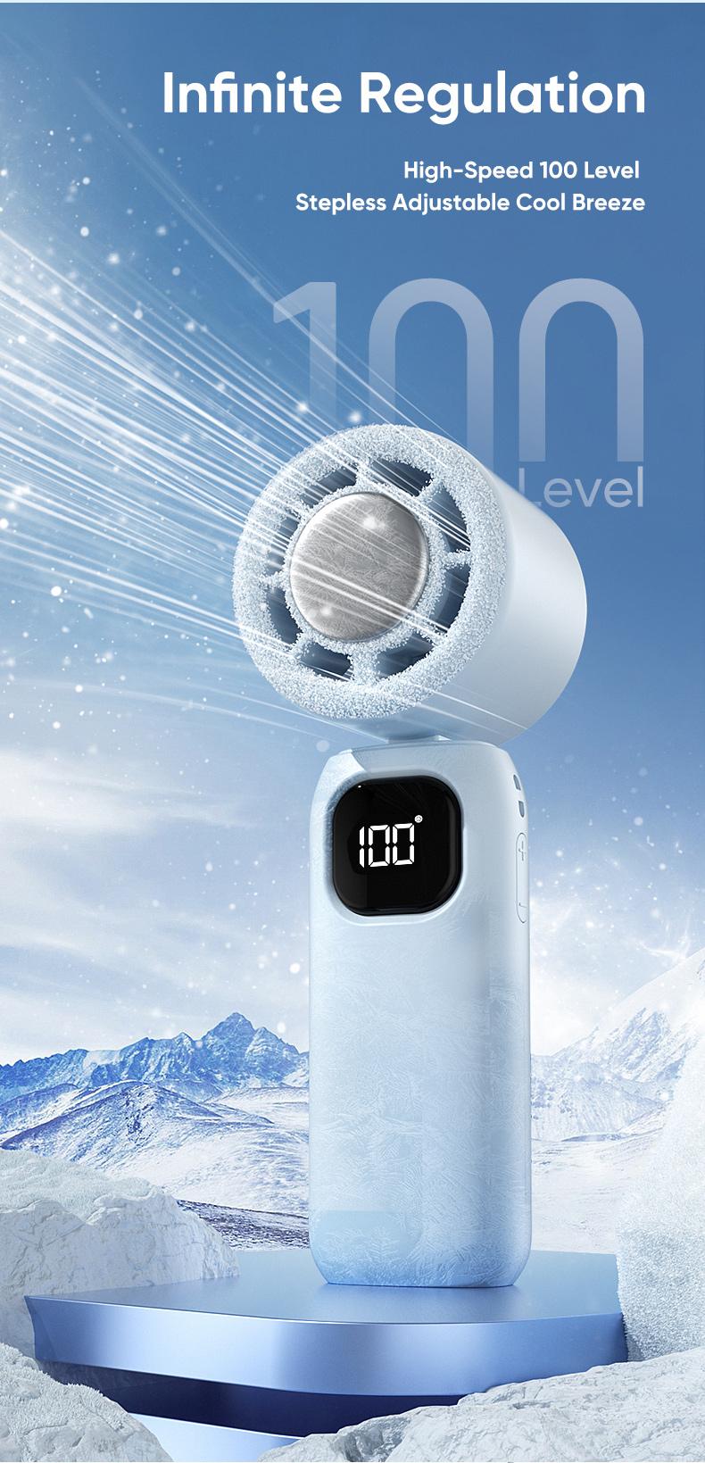 3-in-1 mini handheld fan, 199 levels of wind power and cooling function, compact and foldable 3-in-1 neck/table/handheld fan, pocket-sized design, suitable for travel/summer/concerts/eyelash extensions, a gift suitable for girls