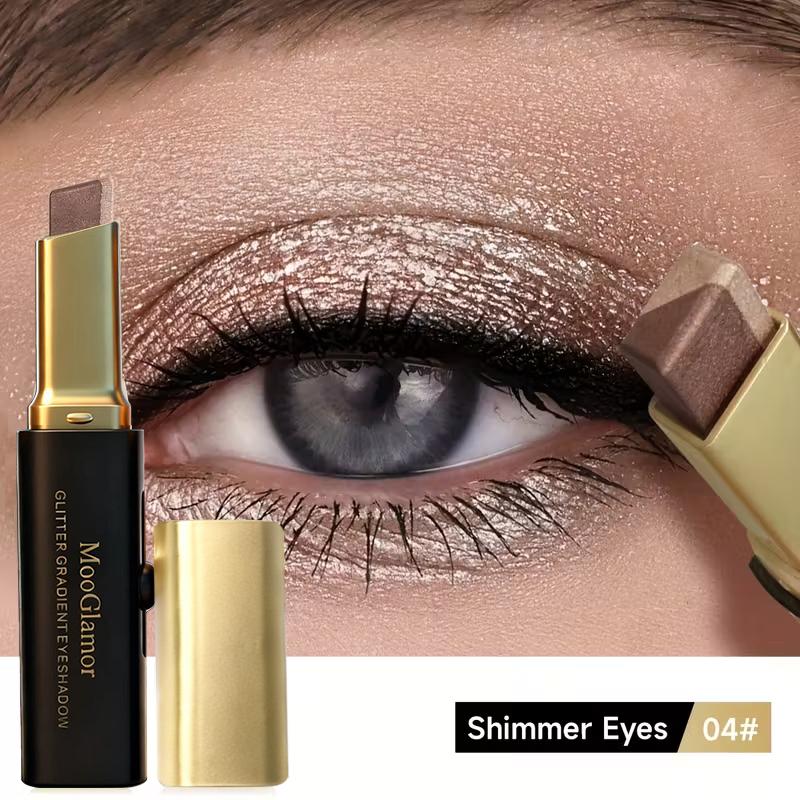 MooGlamor Matte Two Color Eyeshadow Stick Set Long Lasting Makeup Waterproof Highlighter Glossy EyeShadow Pencil Suitable For Beginners Cosmetic